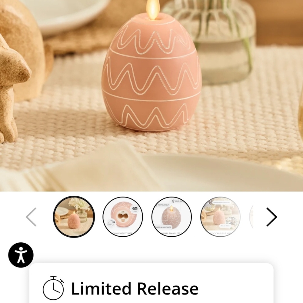LUMINARA BRAND NEW LIMITED EDITION EASTER EGG FLAMELESS CANDLE